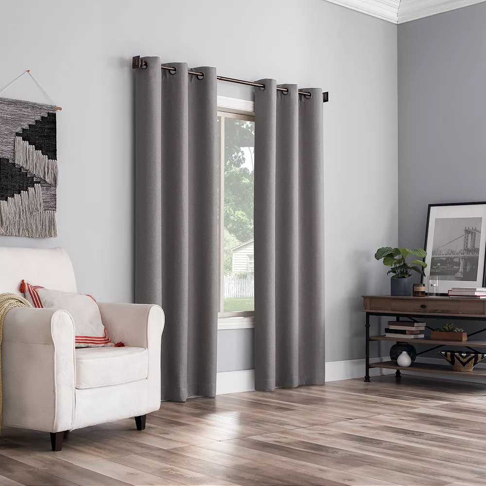 The Big One® 2-pack Kentfield Woven Texture Solid Room Darkening Window Curtain Set 5 The Big One® 2-pack Kentfield Woven Texture Solid Room Darkening Window Curtain Set - Image 5