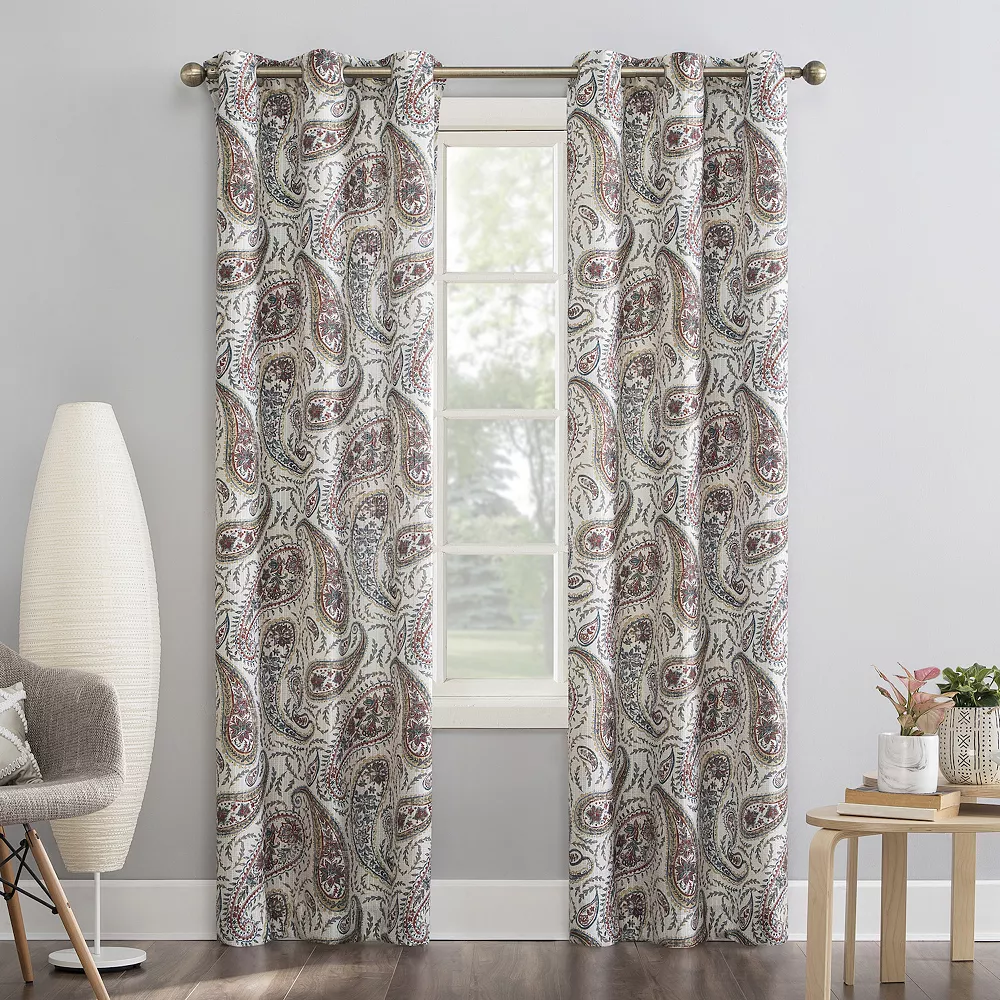 The Big One® 2-pack Emporia Paisley Grommet Decorative Window Curtain Set 1 The Big One® 2-pack Emporia Paisley Grommet Decorative Window Curtain Set