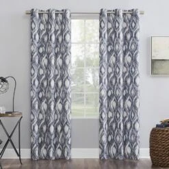 The Big One® 2-pack Illona Ikat Ogee Grommet Decorative Window Curtain Set