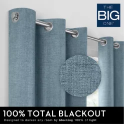 The Big One® Solid Chambray 100% Blackout 2-pack Window Curtain -The Big One Shop 4995031 ALT2
