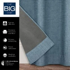 The Big One® Solid Chambray 100% Blackout 2-pack Window Curtain -The Big One Shop 4995031 ALT3