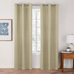 The Big One® Solid Chambray 100% Blackout 2-pack Window Curtain
