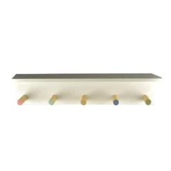The Big OneĀ® 23" White Wall Decor Shelf With Hooks
