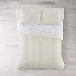 The Big One® Ivory Solid Plush Reversible Comforter Set With Sheets -The Big One Shop 5723661 ALT4