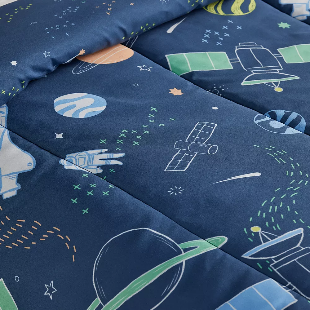 The Big One Kids™ Evan Navy Space Reversible Comforter Set With Shams 2 The Big One Kids™ Evan Navy Space Reversible Comforter Set With Shams - Image 2