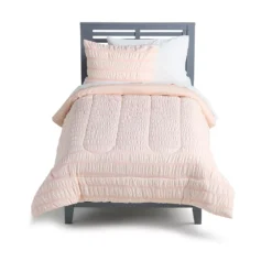 The Big One Kids™ Pearl Blush Solid Seersucker Reversible Comforter Set With Shams