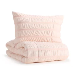 The Big One Kids™ Pearl Blush Solid Seersucker Reversible Comforter Set With Shams 8 The Big One Kids™ Pearl Blush Solid Seersucker Reversible Comforter Set With Shams -The Big One Shop 5747099 ALT2