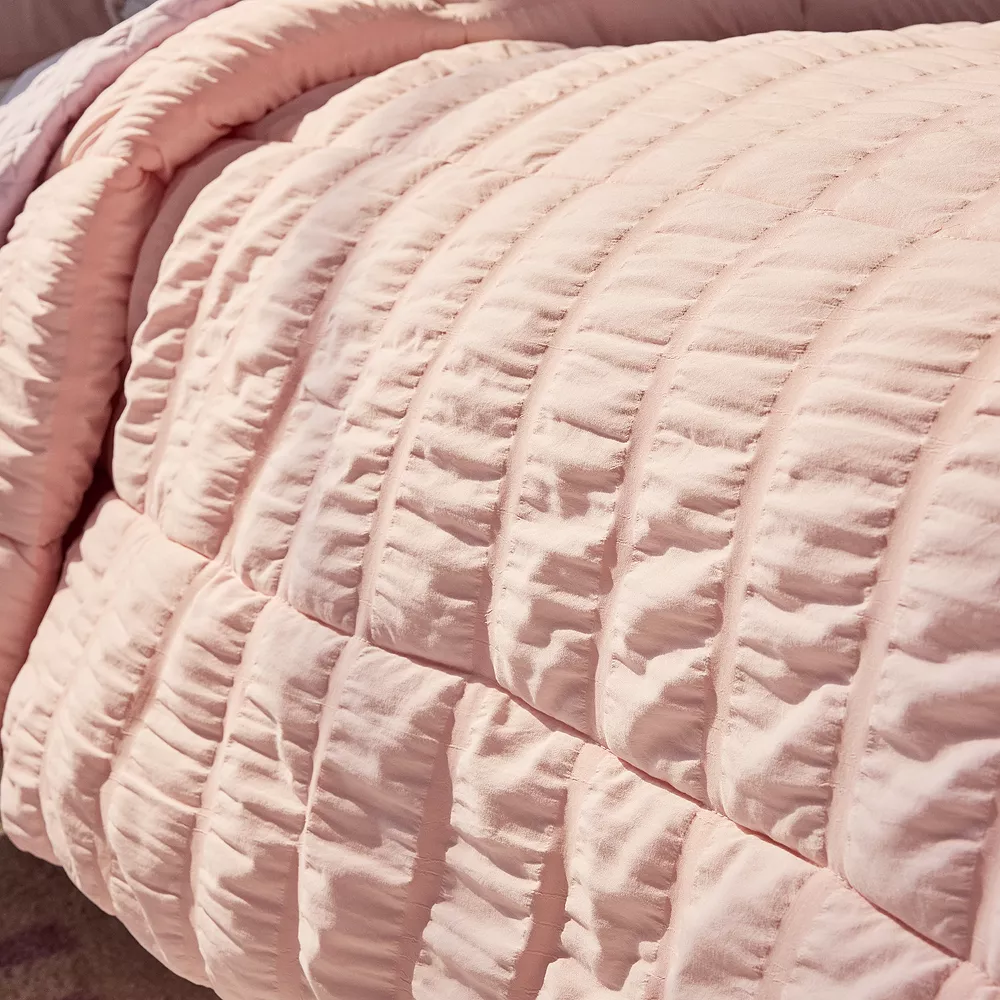 The Big One Kids™ Pearl Blush Solid Seersucker Reversible Comforter Set With Shams 5 The Big One Kids™ Pearl Blush Solid Seersucker Reversible Comforter Set With Shams - Image 5
