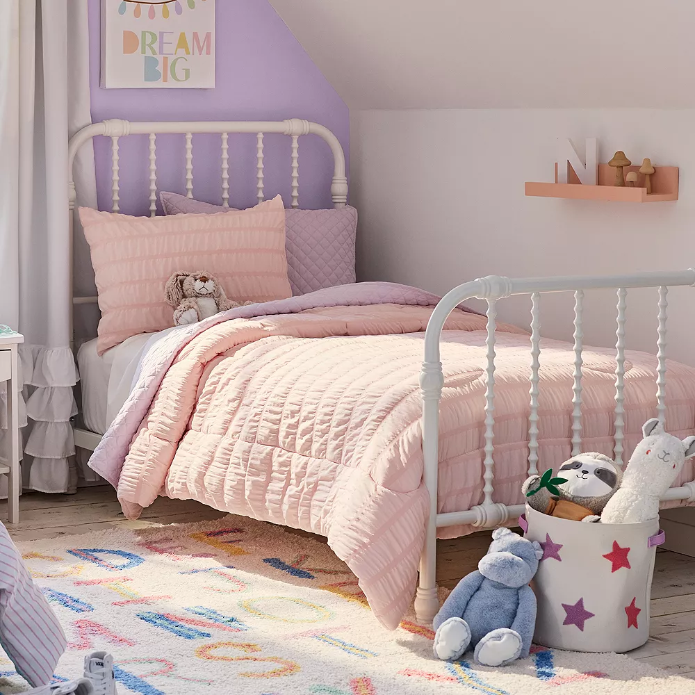 The Big One Kids™ Pearl Blush Solid Seersucker Reversible Comforter Set With Shams 6 The Big One Kids™ Pearl Blush Solid Seersucker Reversible Comforter Set With Shams - Image 6