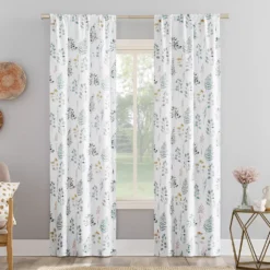 The Big OneĀ® Lakewood Foliage Print Light Filtering Rod Pocket Set Of 2 Curtain Panels