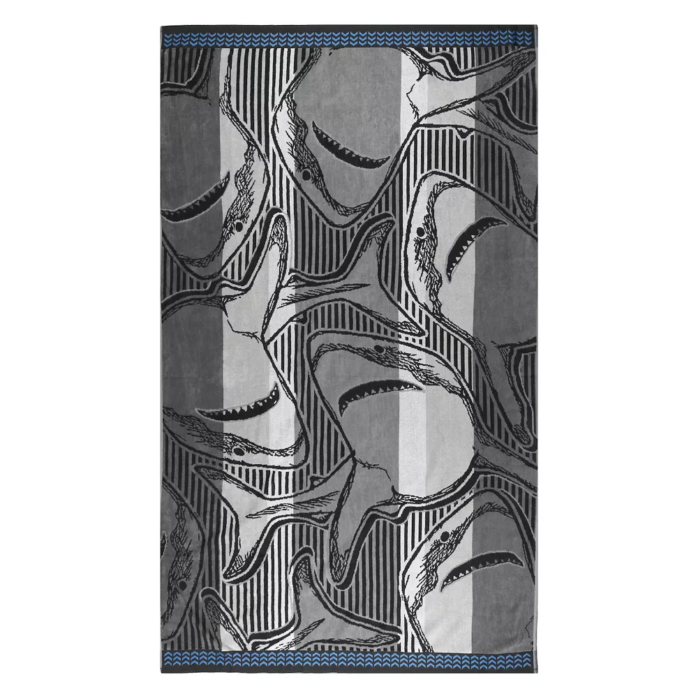 The Big One® Shark Extra Large Woven Beach Towel 1 The Big One® Shark Extra Large Woven Beach Towel