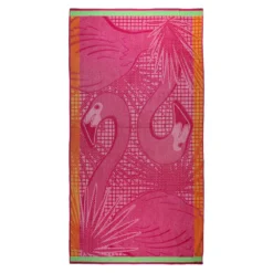 The Big One® Flamingo Extra Large Woven Beach Towel