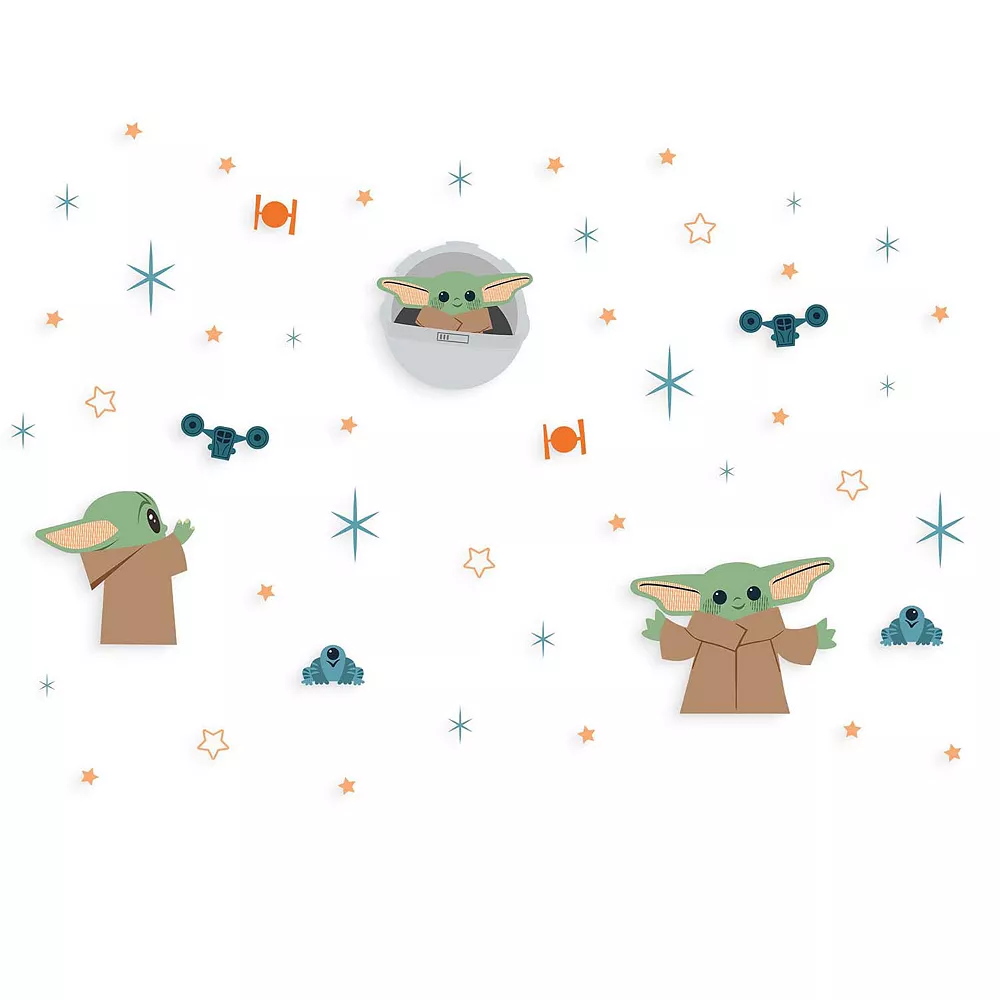Star Wars The Mandalorian The Child Aka Baby Yoda Grogu Wall Decal 49-piece Set By The Big One® 1 Star Wars The Mandalorian The Child Aka Baby Yoda Grogu Wall Decal 49-piece Set By The Big One®